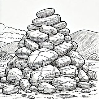 Heap of stones over Achan