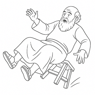 Eli Falling off his Stool