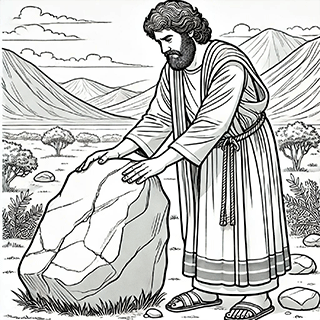 Samuel Setting a Stone Between Mizpah and