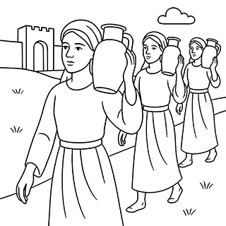 Young Maidiens Going to Draw Water