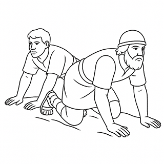 Jonathan and his Servant Crawling
