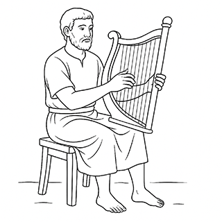 David Playing the Harp