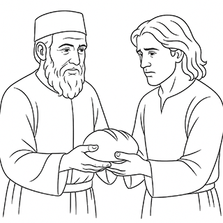 Priest Giving David Bread