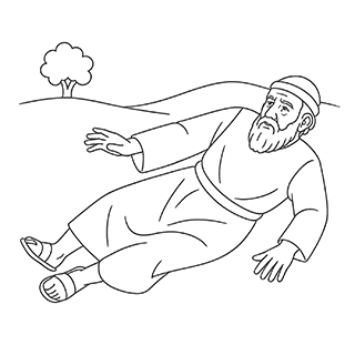 Saul falling on the ground