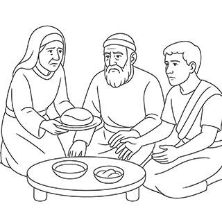 Saul Given Food to eat by the Witch