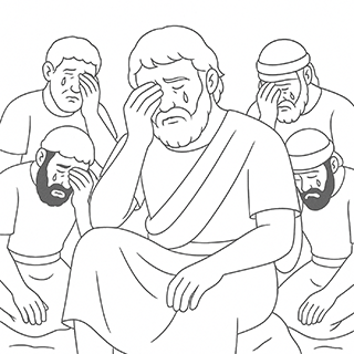 David and his men Weeping