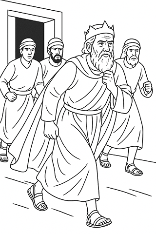 King David Fleeing from Absalom
