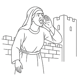 Wise Woman Crying out in a City