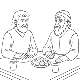 Young Prophet Eating with the old Prophet