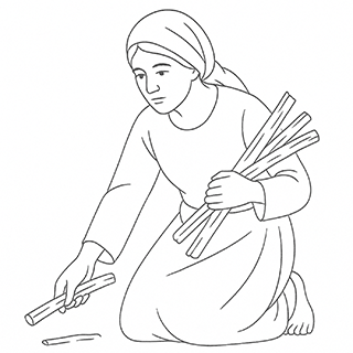 Widow Gathering Sticks