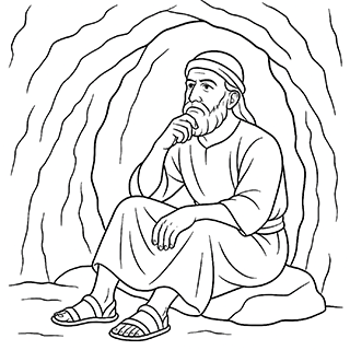 Elijah lodging in a cave