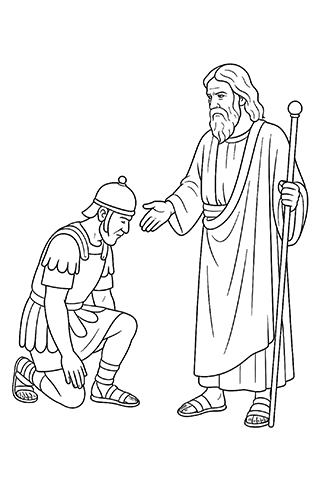 Captain of a Army Bowing Before Elijah