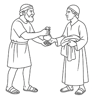 Gehazi Taking Silver and Clothes from Naaman
