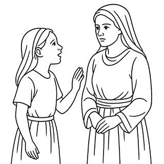 Little Maid Talking to Naamans Wife