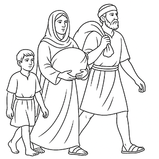 Shunammite and her Family Going to Sojourn
