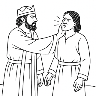 Zedekiah Smiting Micaiah on the Cheek