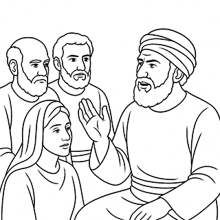 Haman Talking with his Friends and Wife