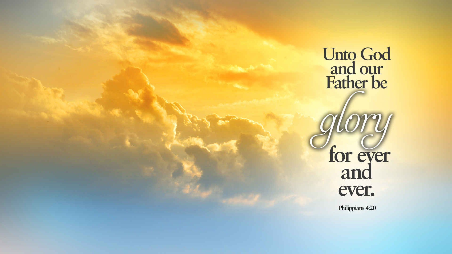 Sunset Clouds–Philippians 4:20–Wallpaper